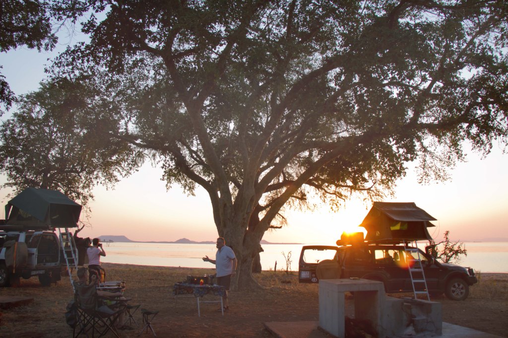 Our campsite in Tashinga, on the shore of Lake Kariba. Absolute heaven!